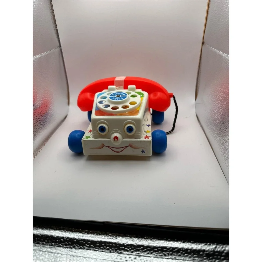 Fisher Price 1985‎ Chatter Telephone White Vintage 1985 Pull Toy 747